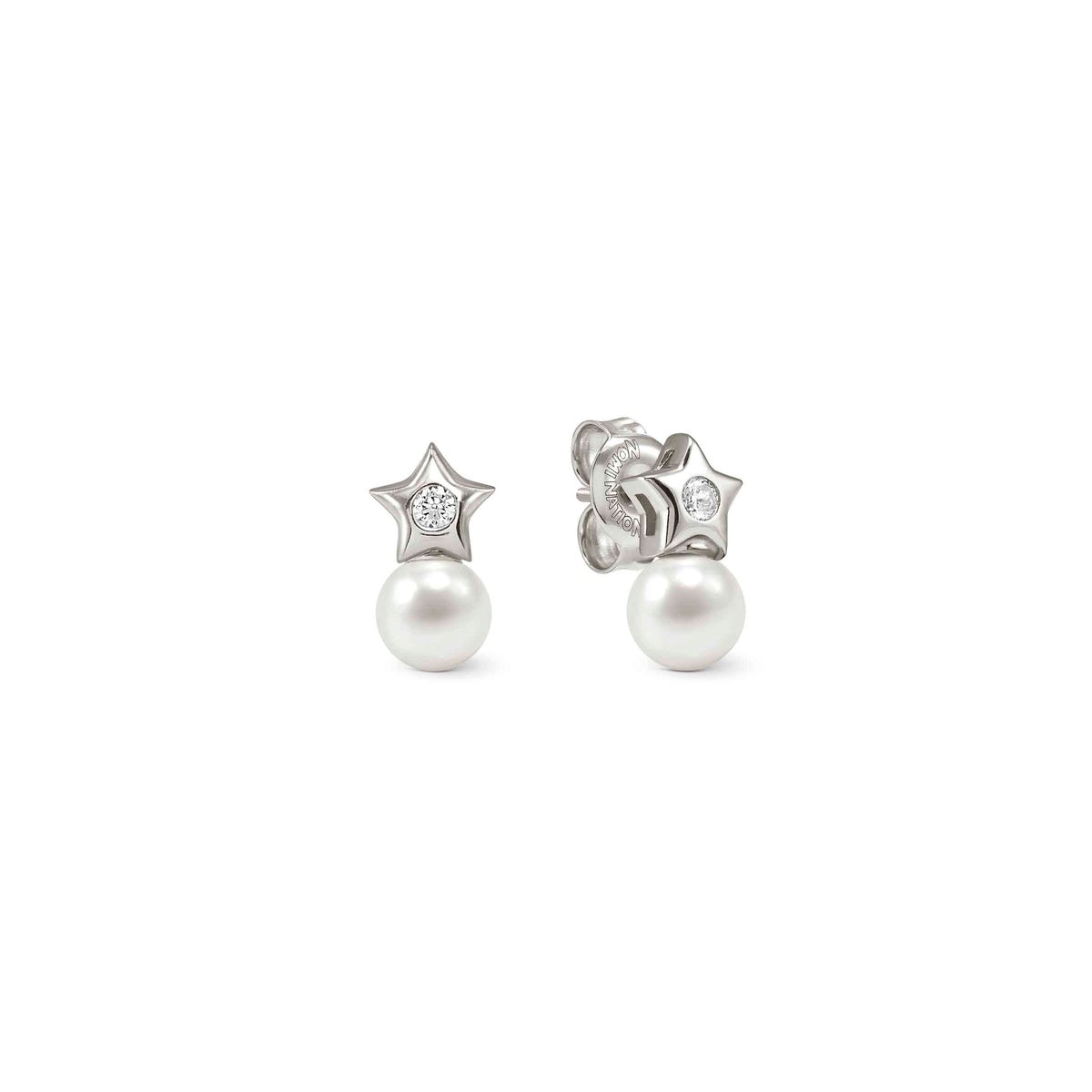 Nomination Silver Pearls Loop Star Earrings