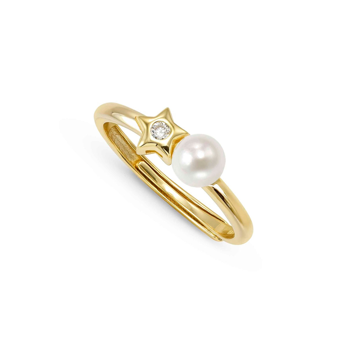 Nomination Gold Pearls Loop Star Ring