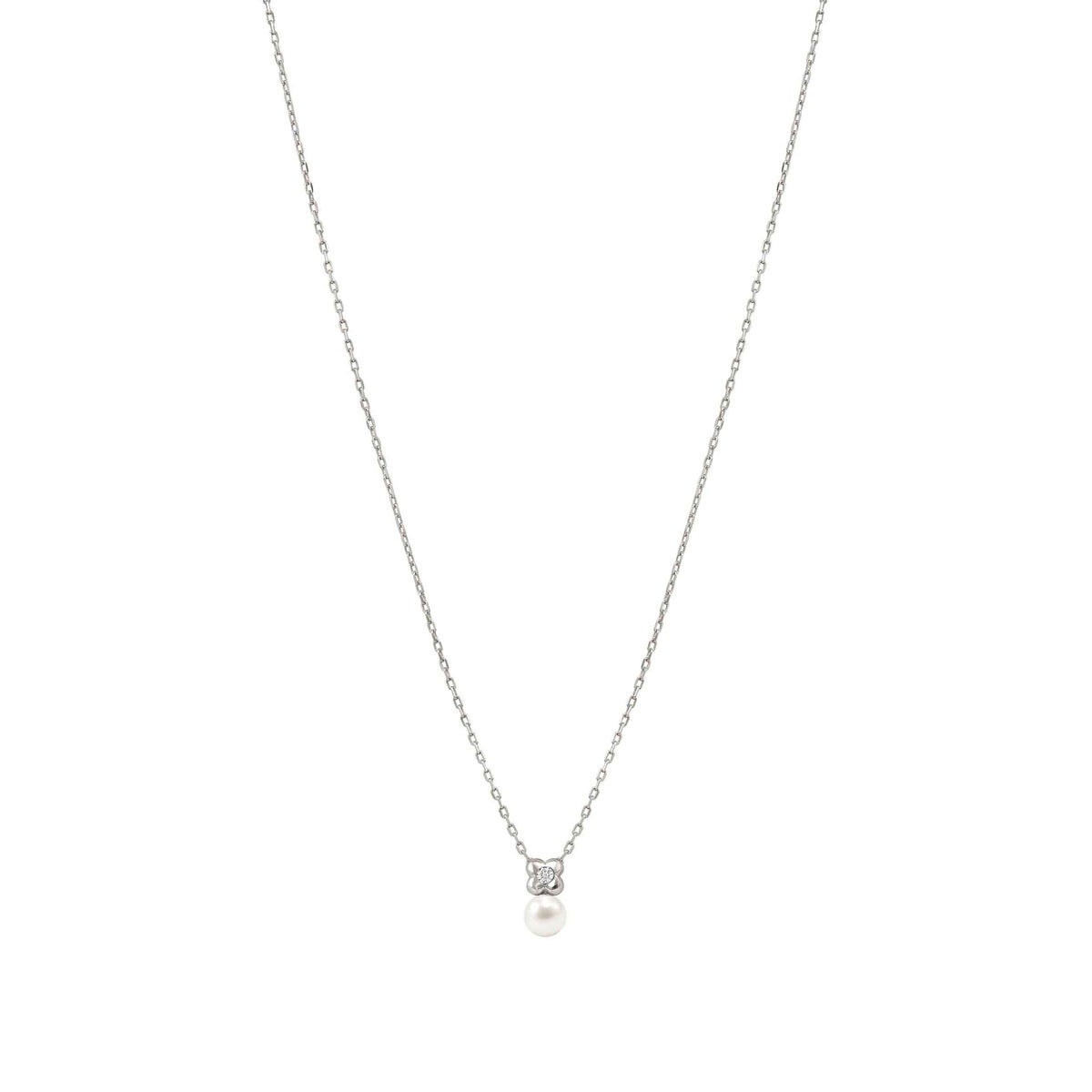 Nomination Silver Pearls Loop Flower Necklace