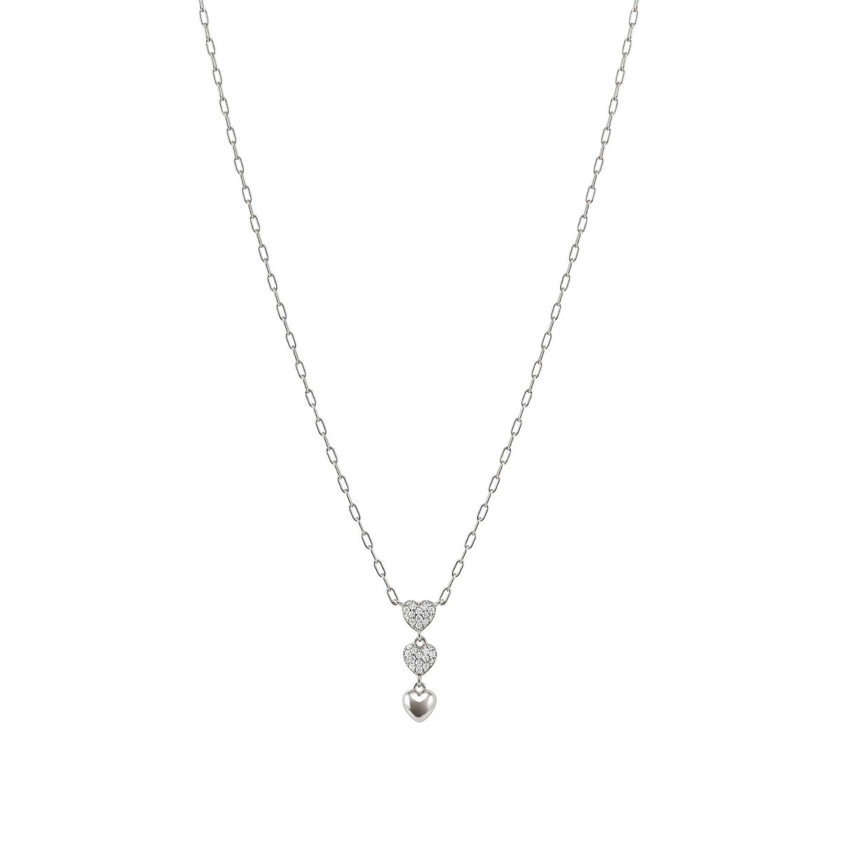 Nomination Silver Precious Moves Pavé Heart Drop Necklace