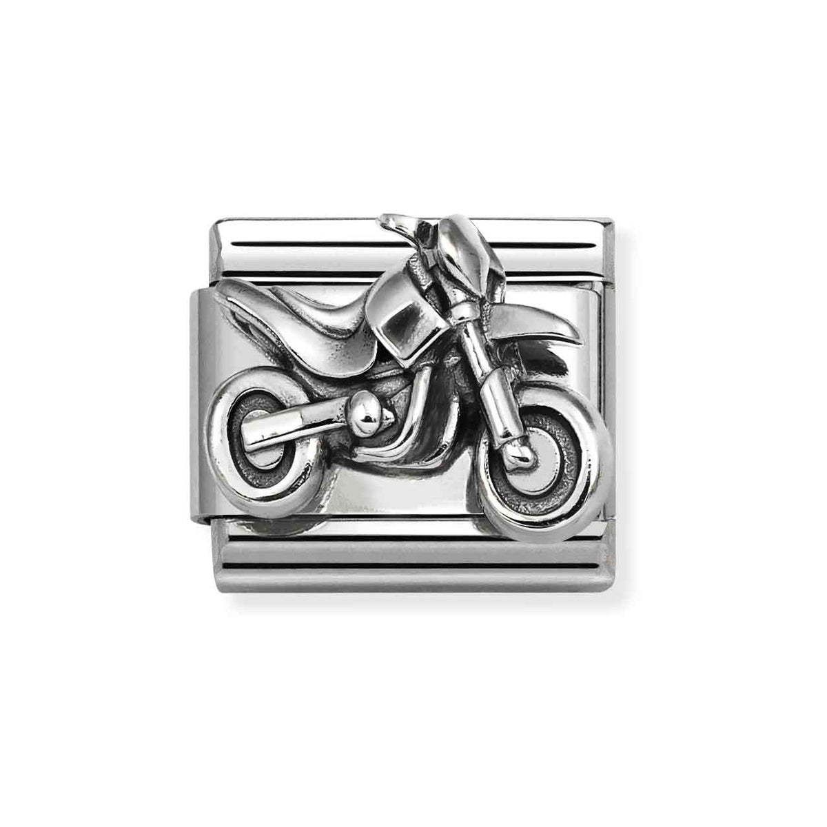 Silver 3D Motorcycle Charm