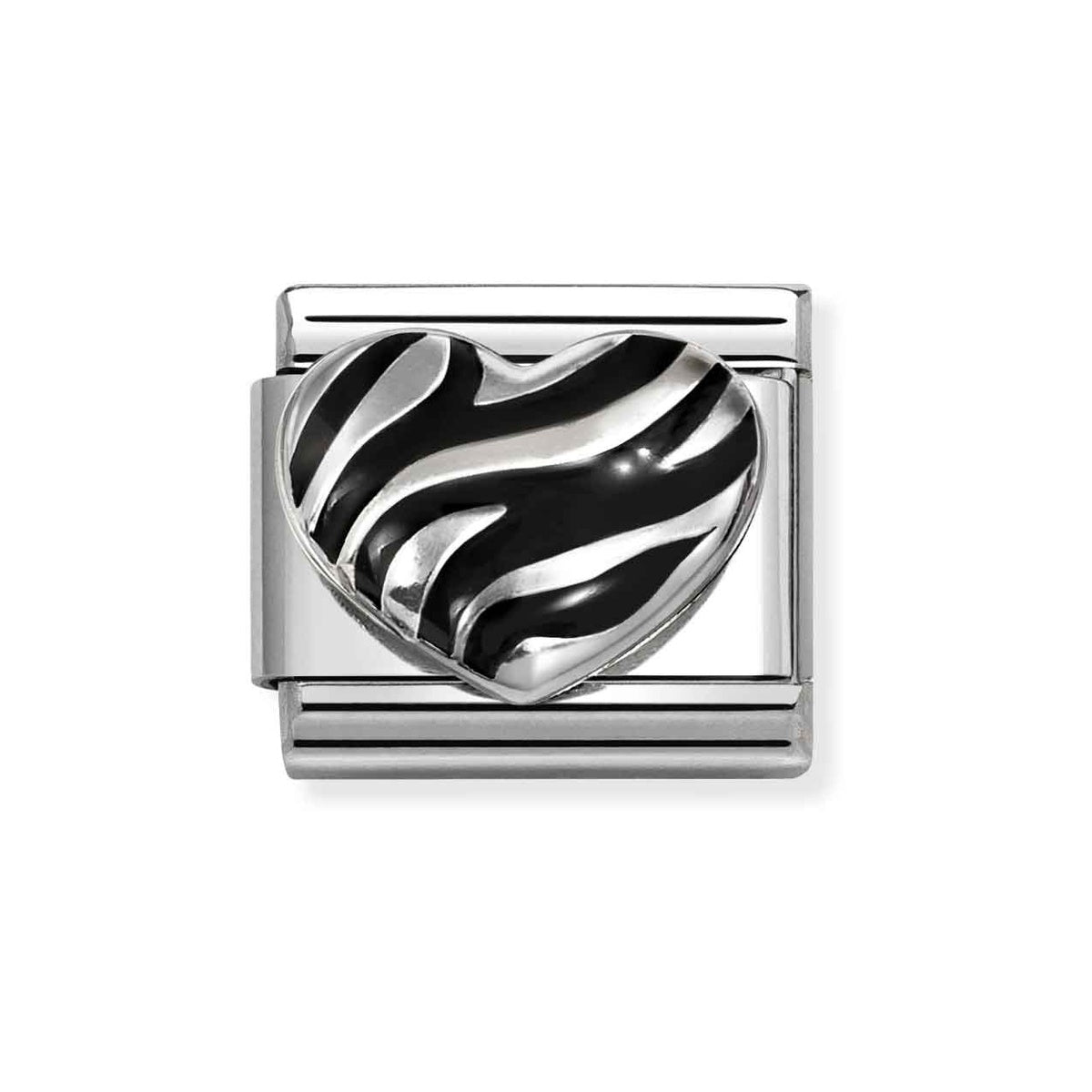 Silver 3D Tiger Heart Charm