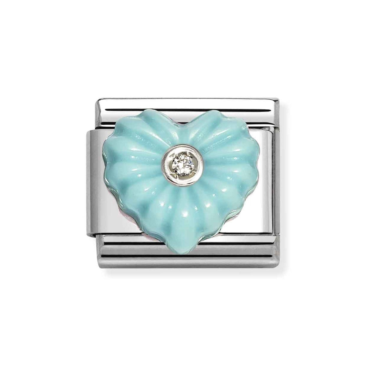 Silver Turquoise Heart Charm