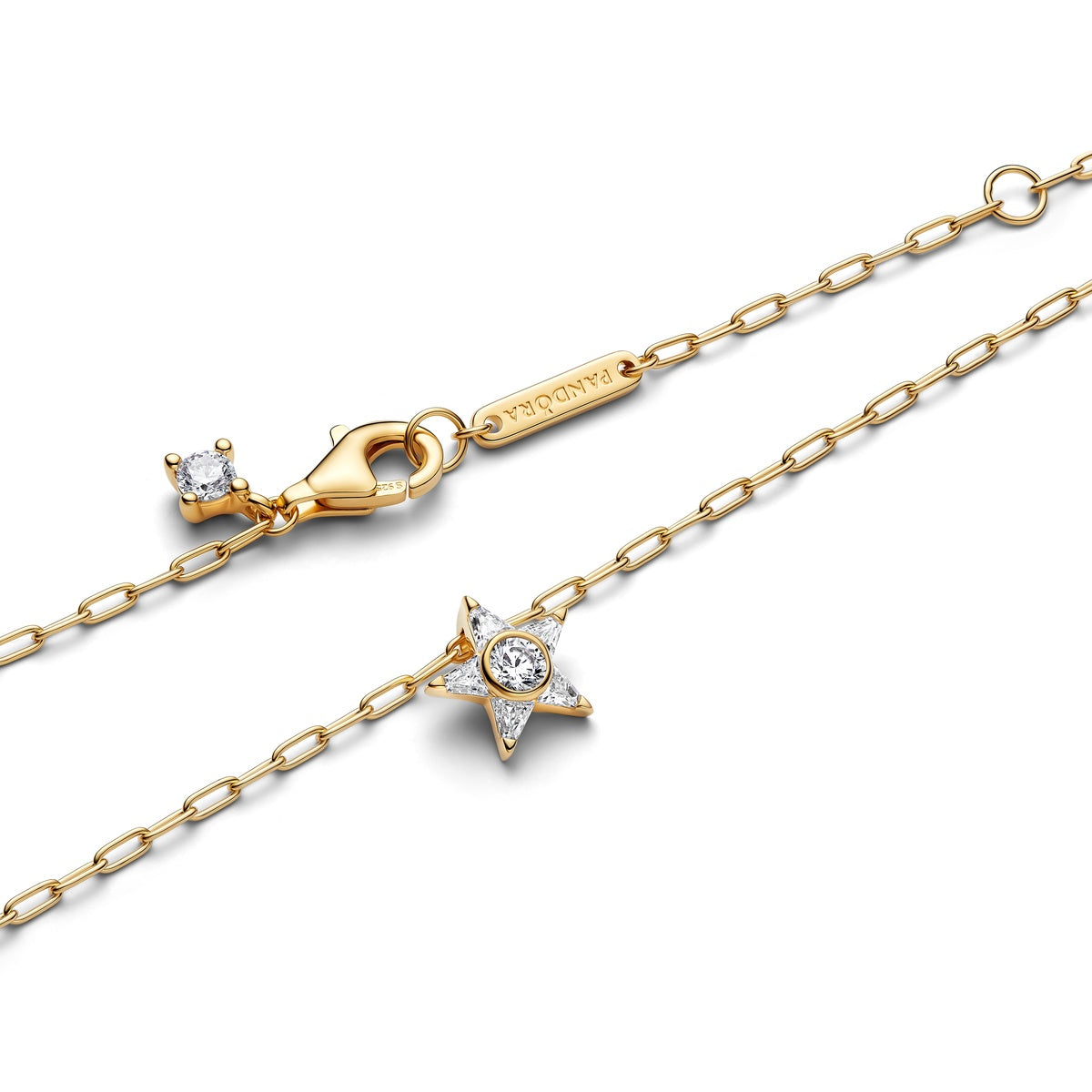 Pandora Gold Sparkling Stella Pendant Necklace
