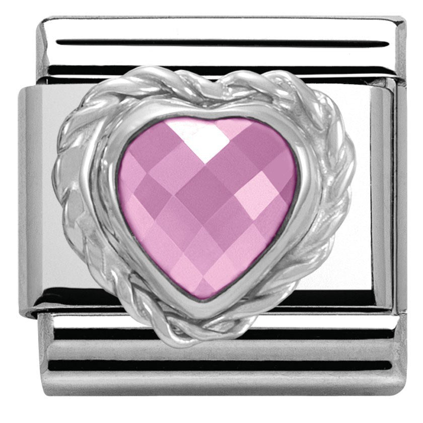 Nomination Pink Crystal Heart Charm