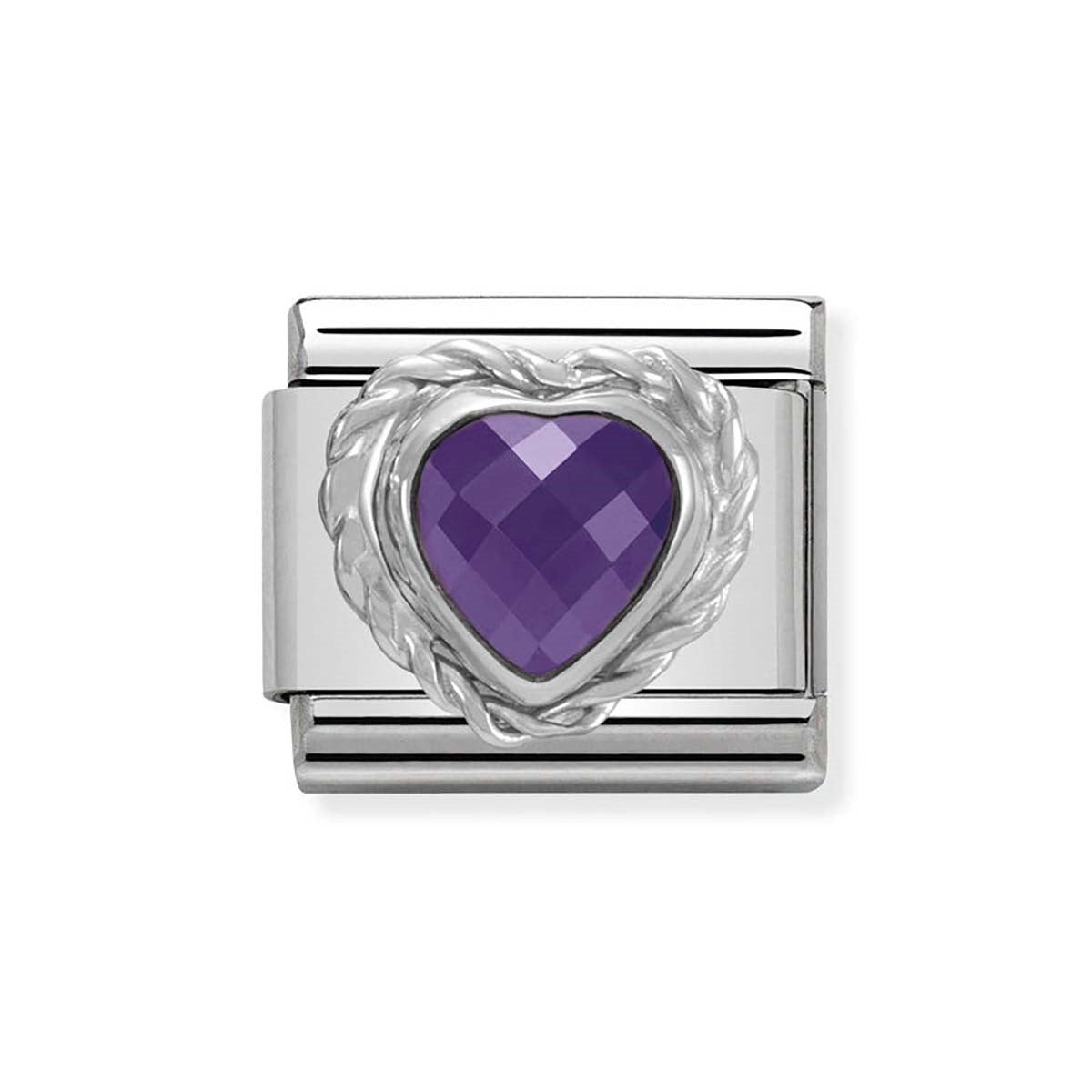 Nomination Purple Crystal Heart Charm