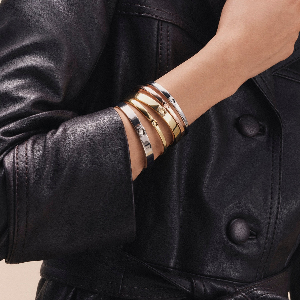 Coach Silver One Coach Pavé C Bangle