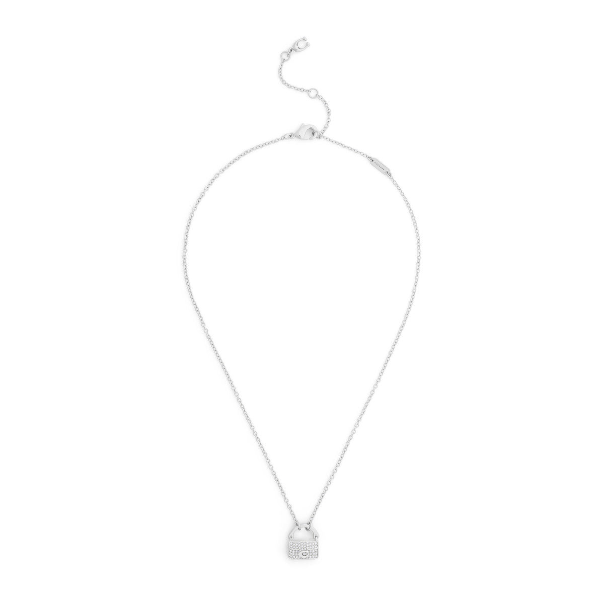 Coach Silver Pavé Tabby Bag Necklace