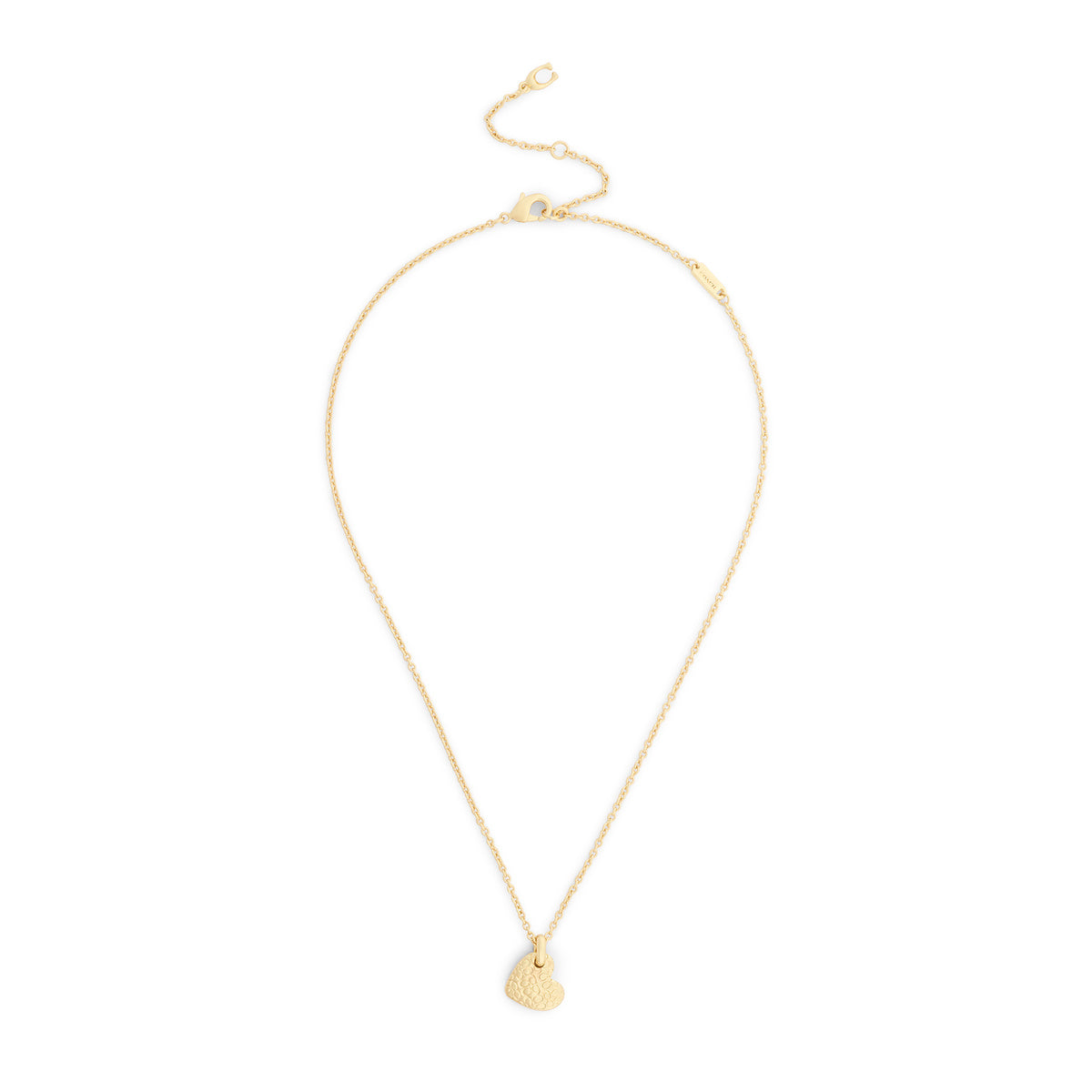 Coach Gold Textured Heart Necklace