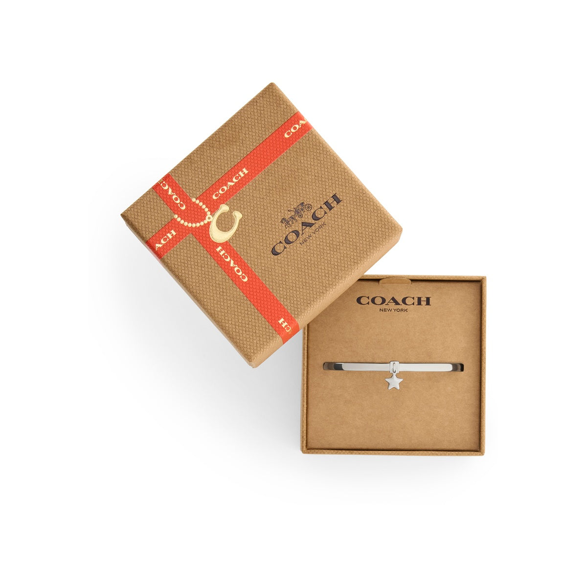 Coach Silver Star Charm Boxed Bangle