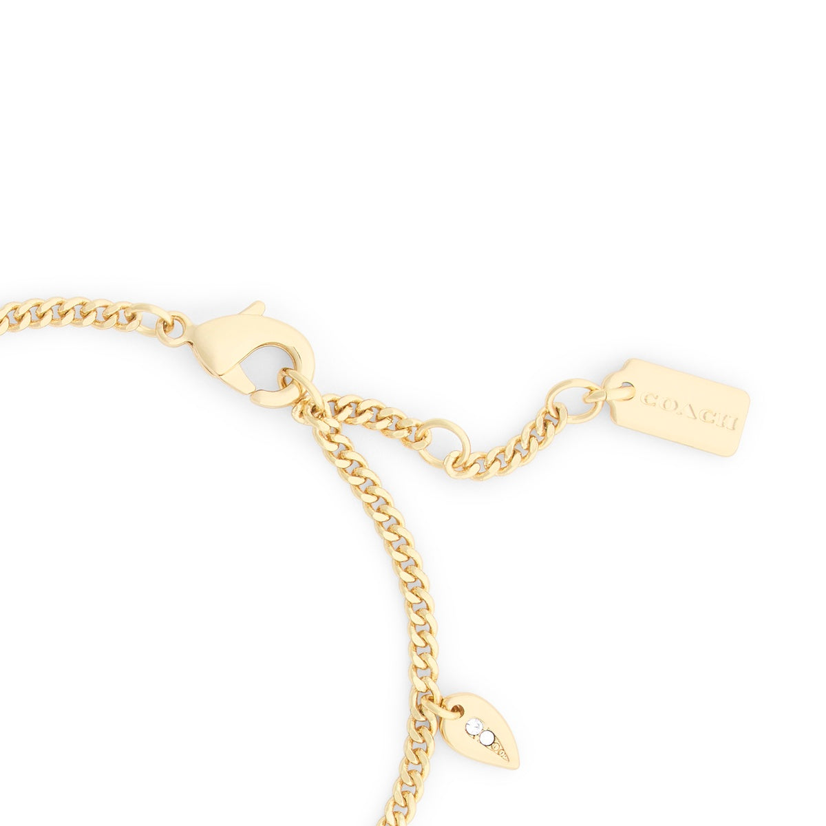 Coach Gold Mixed Metal Kisslock Multi Charm Bracelet