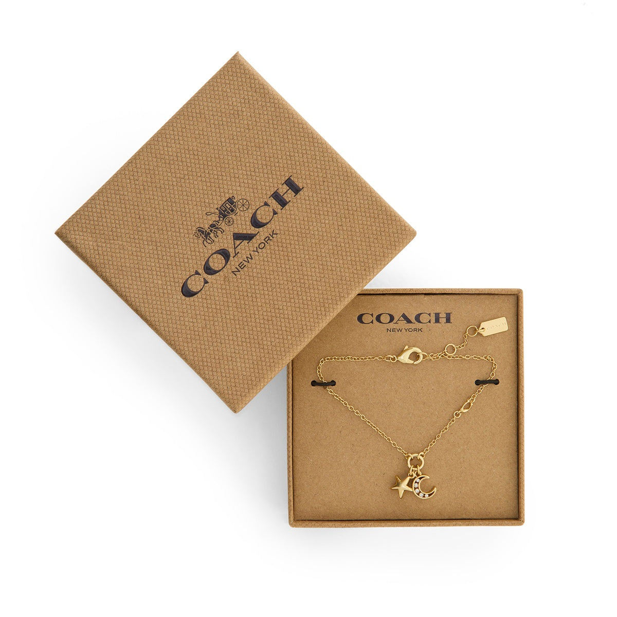 Coach Gold Boxed Star Moon Bracelet