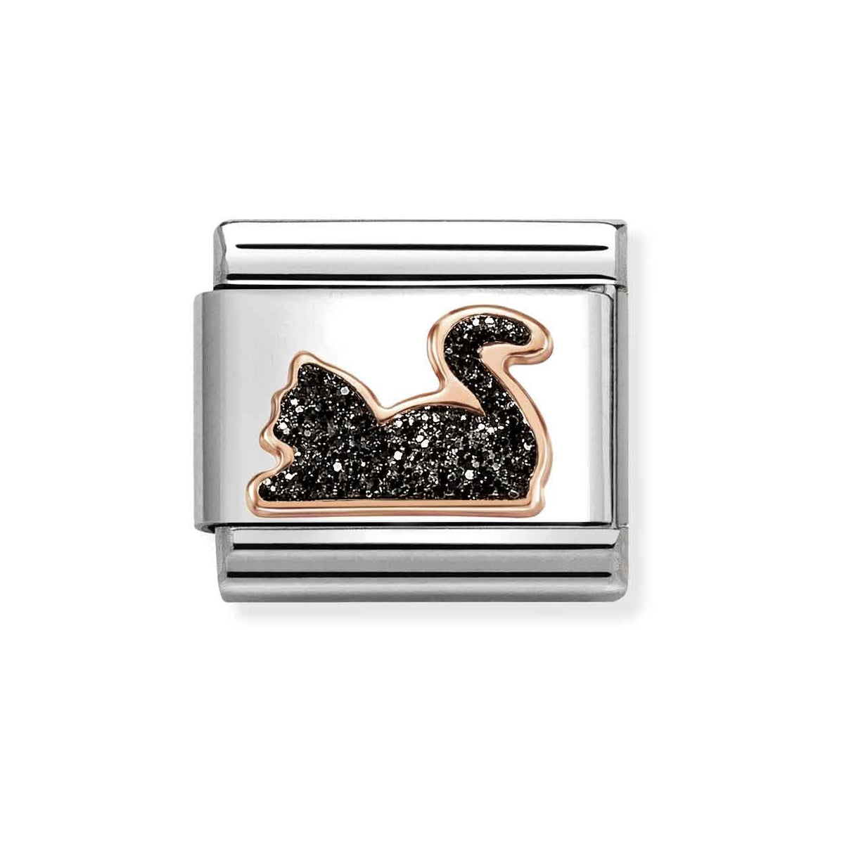 Rose Gold Black Cat Charm