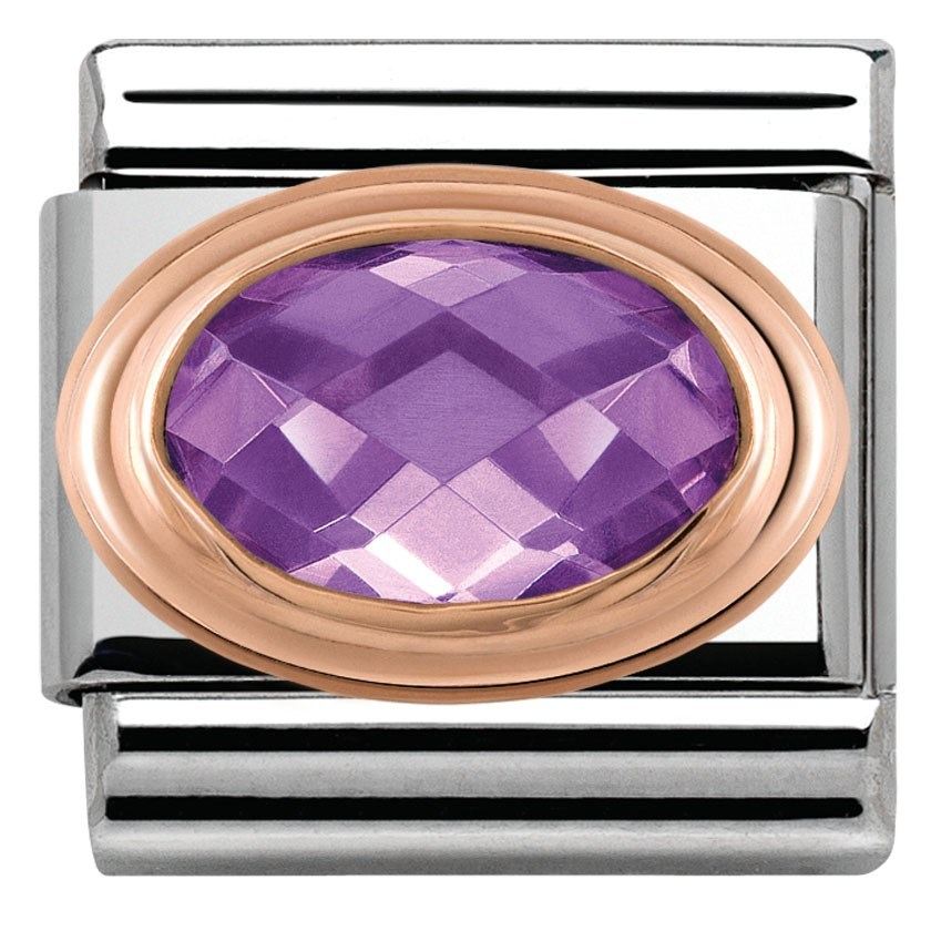 Nomination Rose Gold Faceted Violet Charm