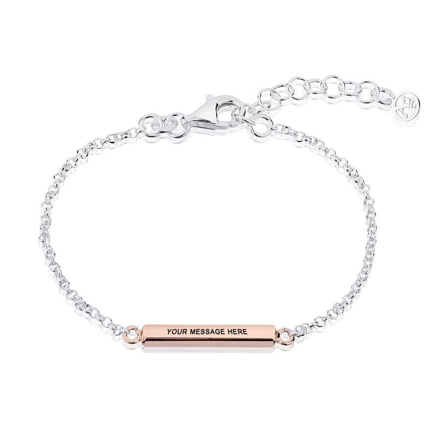 Argento Recycled Silver + Rose Gold Bar Bracelet