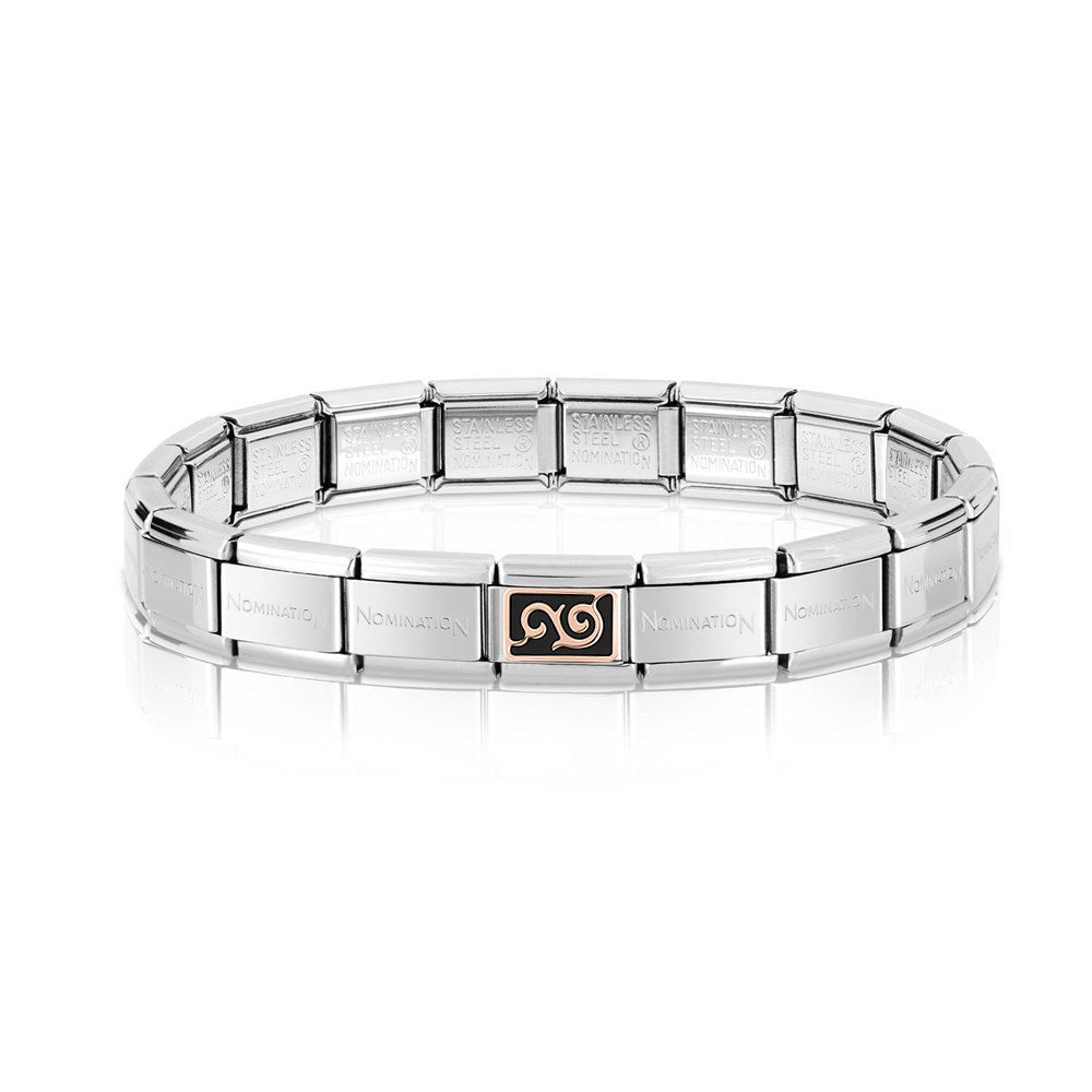 Nomination Rose Gold Black Curl Charm