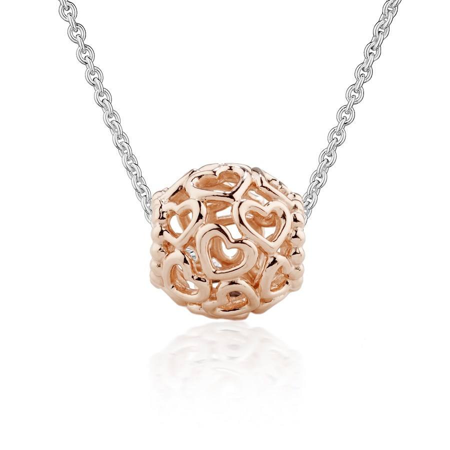 Pandora Rose Gold Openwork Hearts Charm