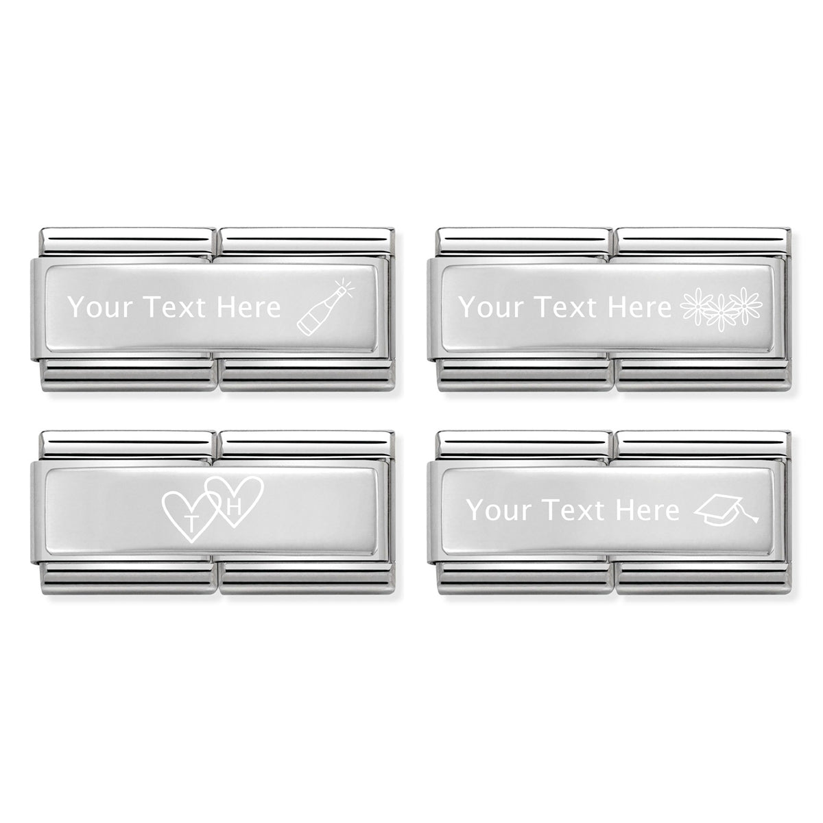 Nomination Silver Double Engravable Plate Charm