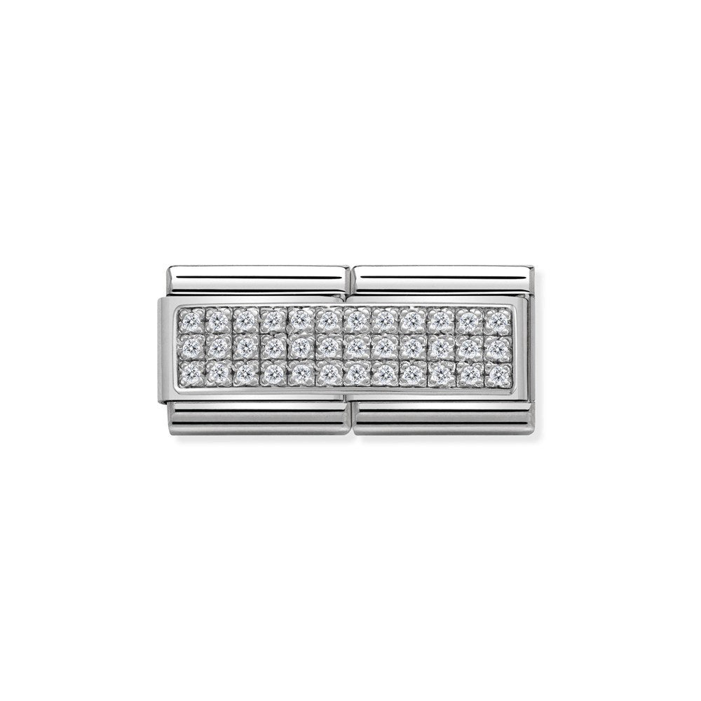 Nomination Silver Pave Double Plate Charm