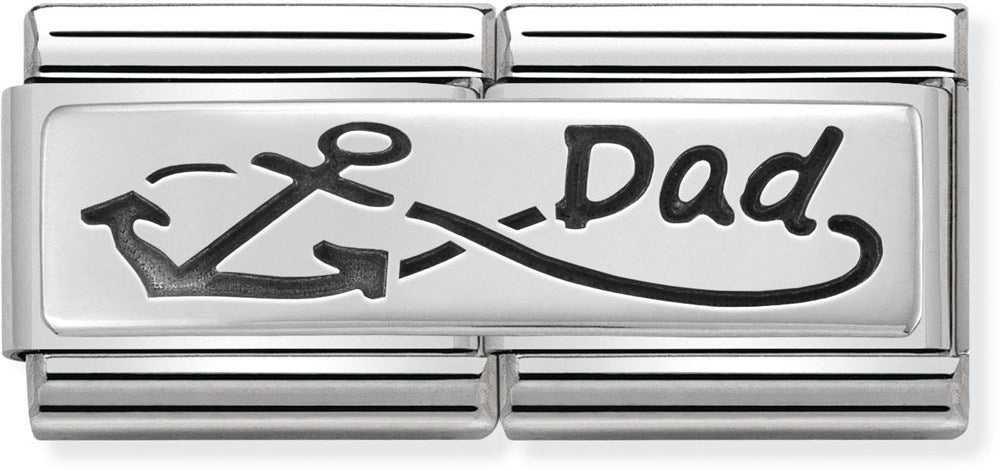 Nomination Silver Dad Double Plate Charm