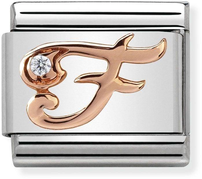Nomination Rose Gold Letter F Charm