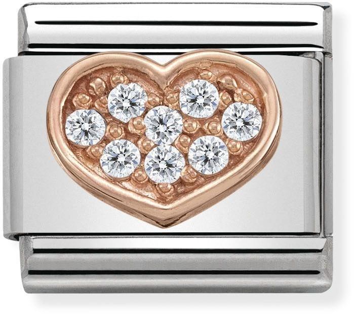 Nomination Rose Gold Pave Heart Charm