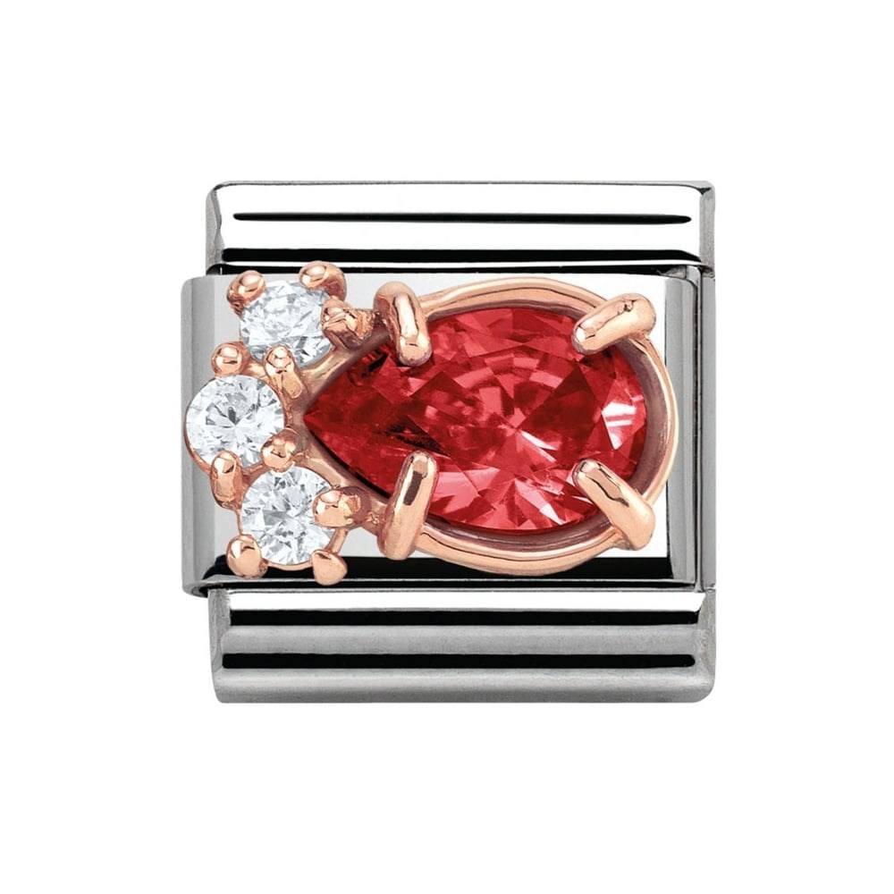 Nomination Couture Rose Gold & Red Crystal Charm