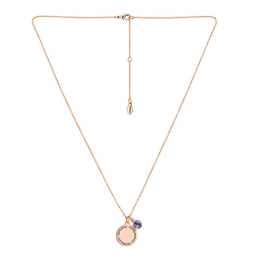 Karma December Birthstone Rose Gold Necklace