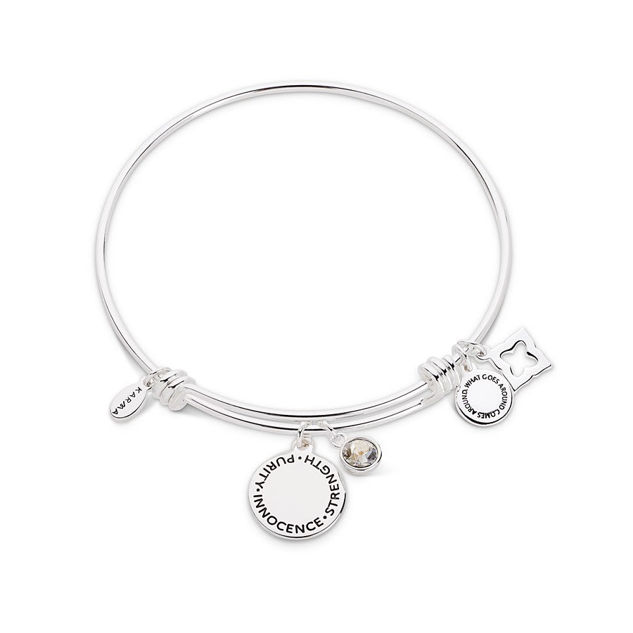 Karma April Birthstone Bangle