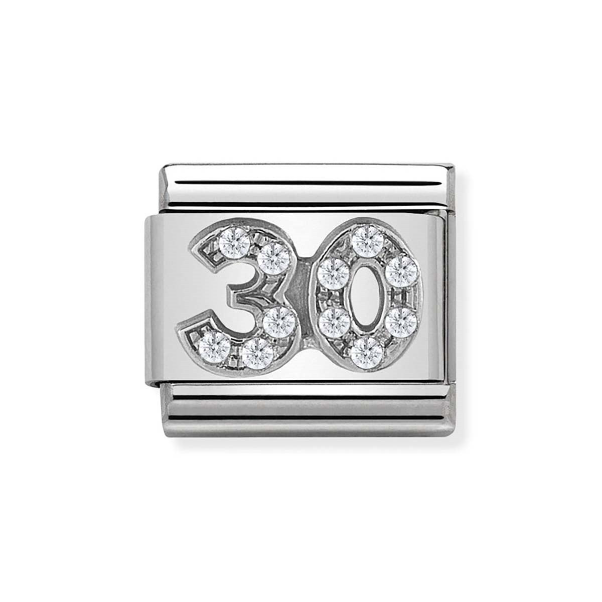 Nomination Silver Crystal 30 Birthday Charm