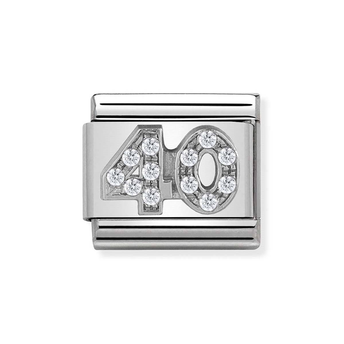 Nomination Silver Crystal 40 Birthday Charm