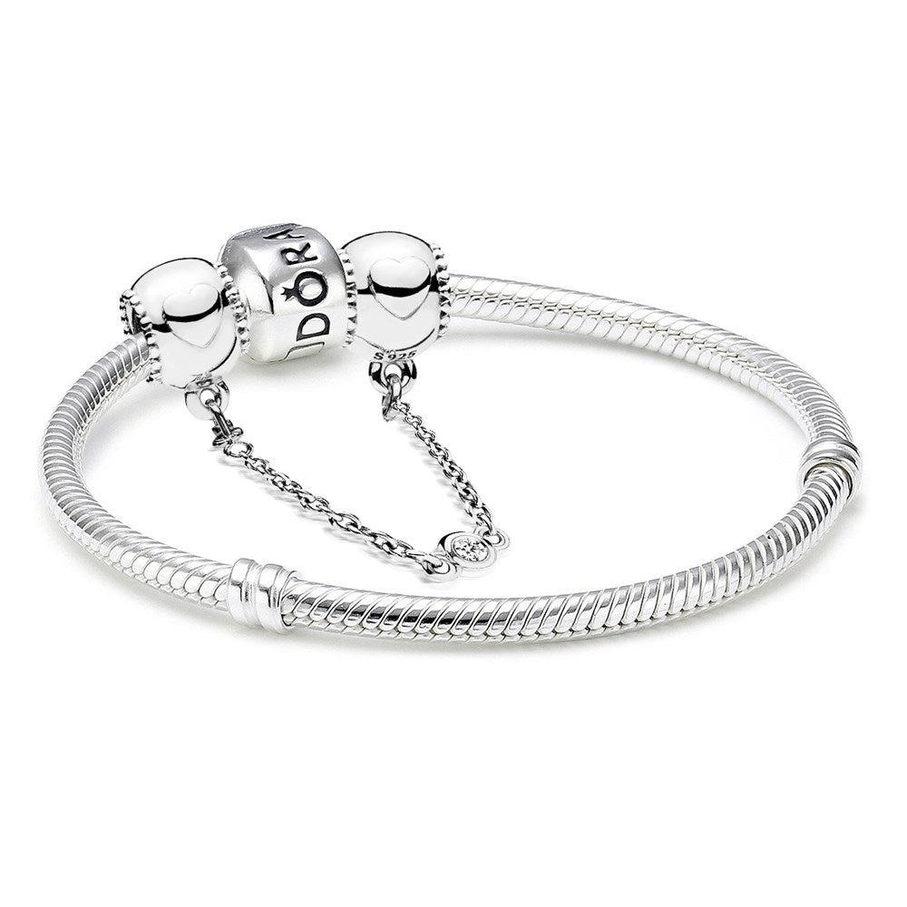 Pandora Embossed Hearts Safety Chain