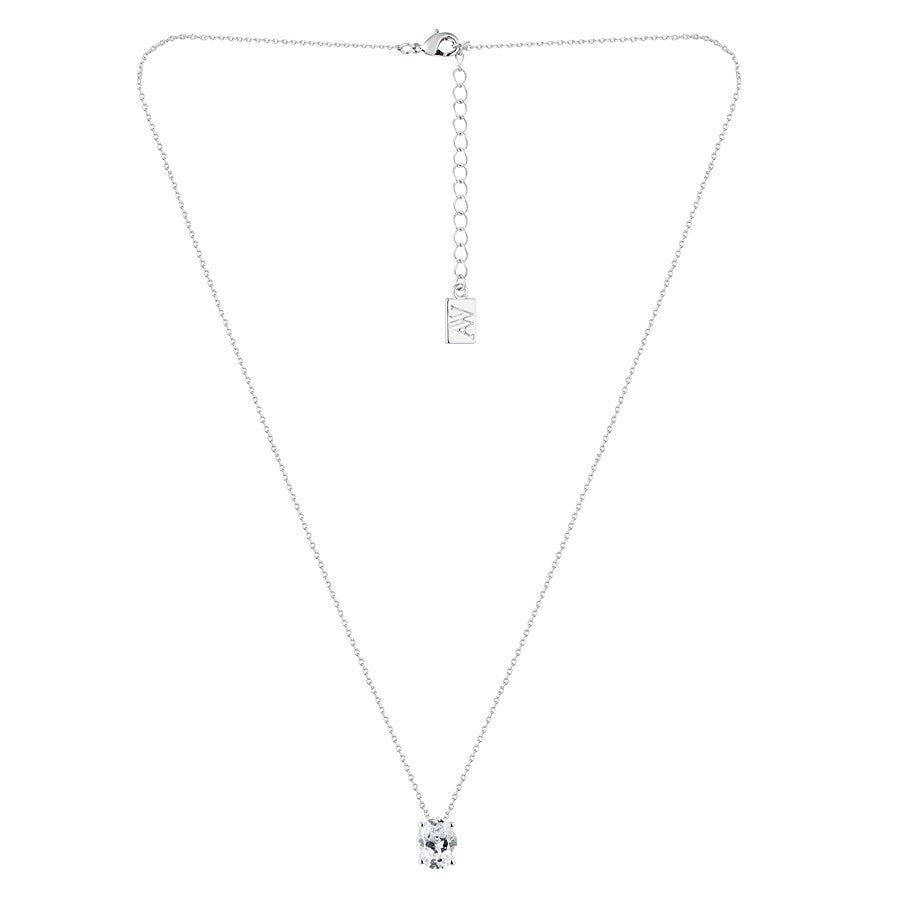 Argento Solitaire Square Necklace