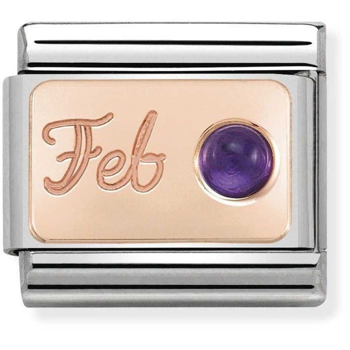 Nomination Rose Gold February Amethyst Charm