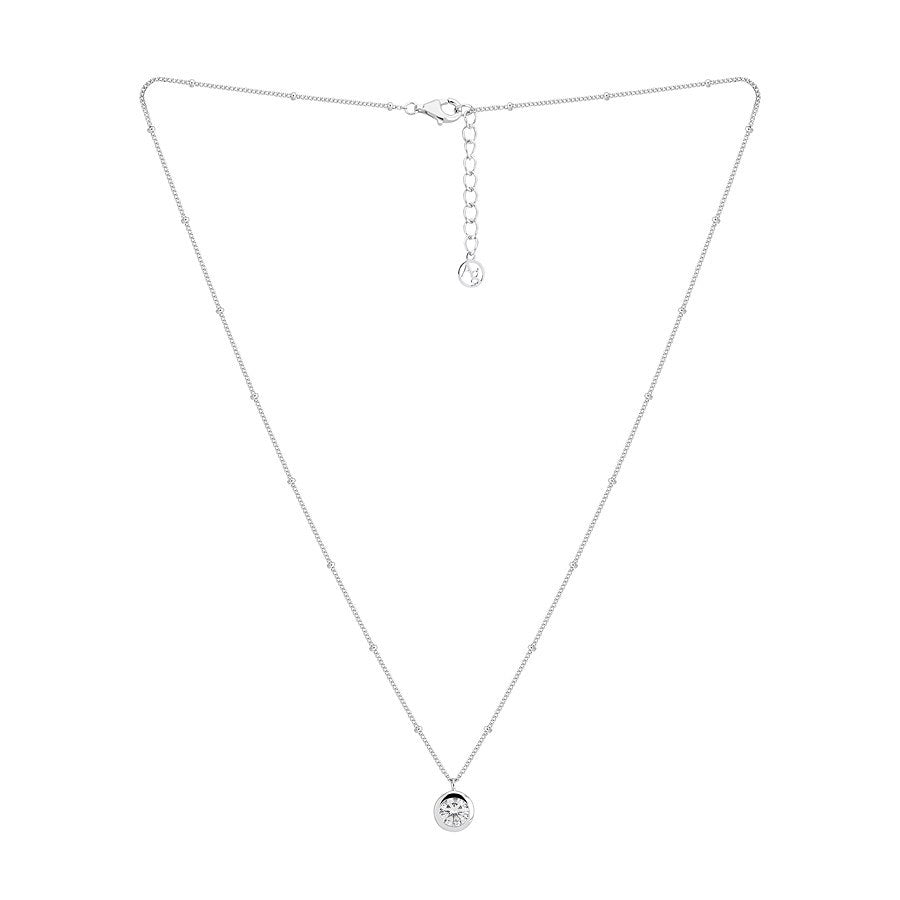Argento Silver Plain Solitaire Necklace
