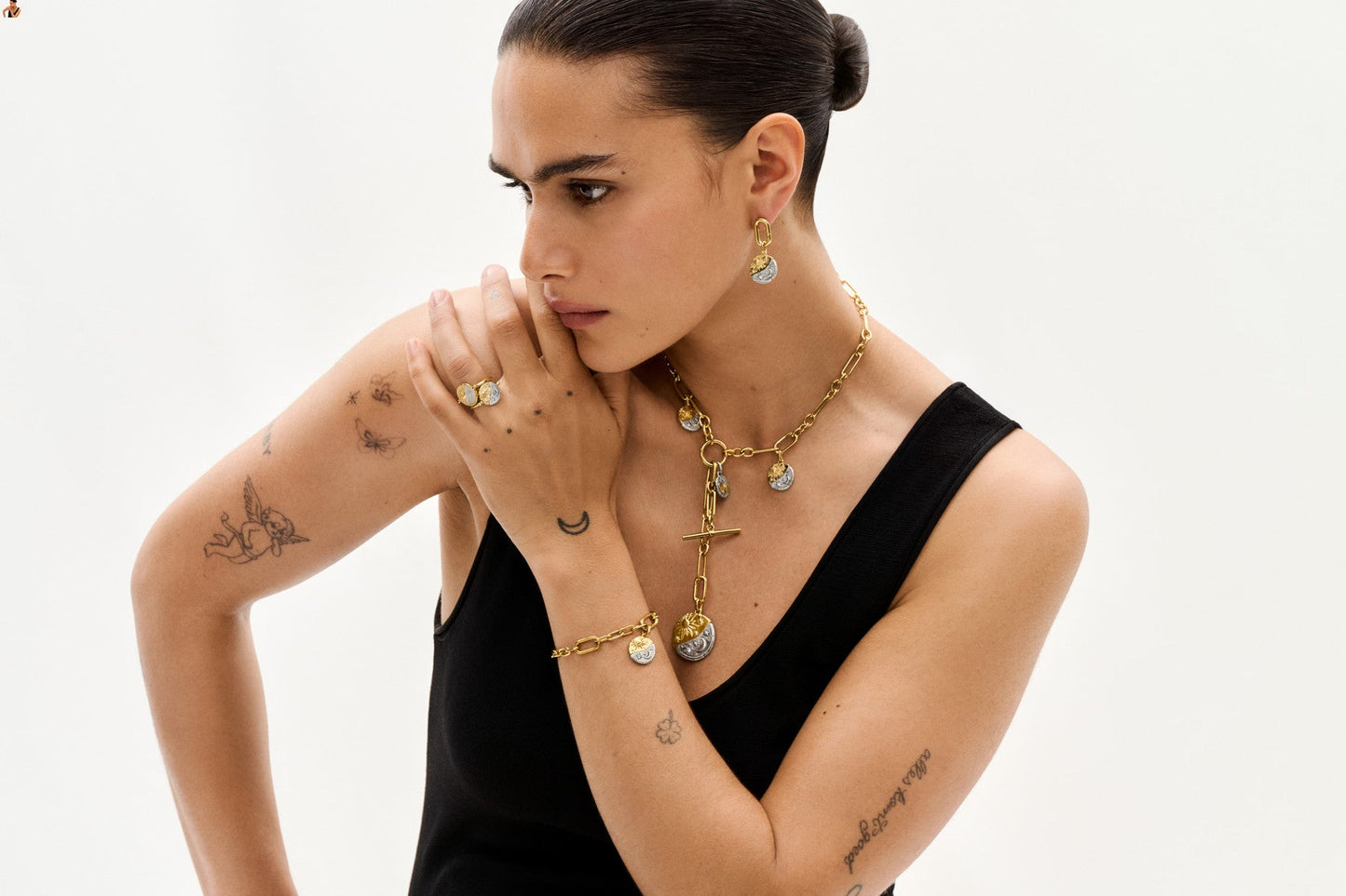 Pandora Gold Sun & Moon Oversized Medallion Charm