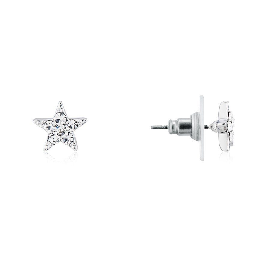 August Woods Silver Crystal Star Earrings