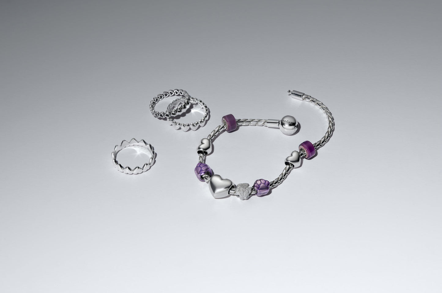 Pandora Silver Deep Purple Murano Glass Mini Charm