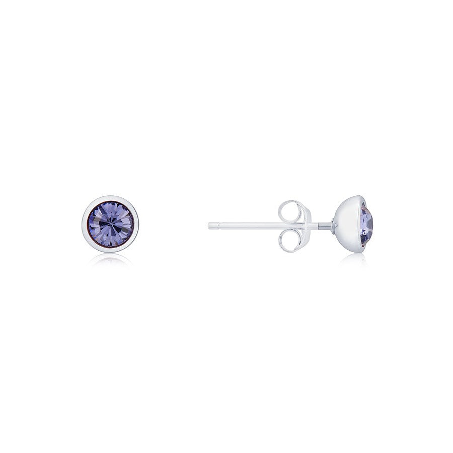 Karma Silver September Stud Earrings