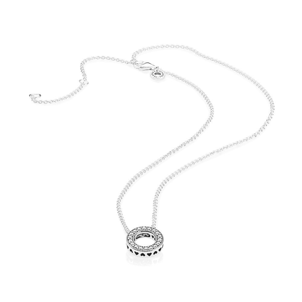 Pandora Silver Logo Reversible Necklace