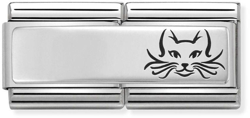 Nomination Silver shine Double Cat Charm
