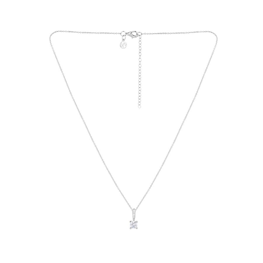 Argento Silver Square Crystal Necklace