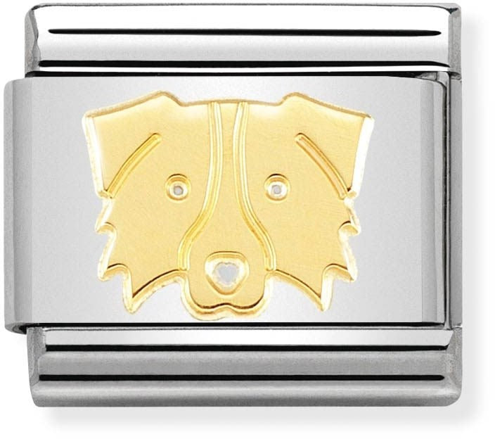 Nomination Gold Border Collie Dog Charm