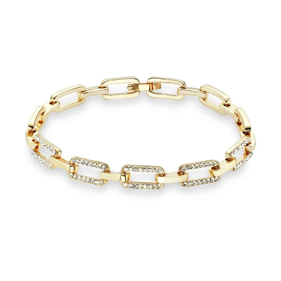 August Woods Gold Rectangle Crystal Link Bracelet