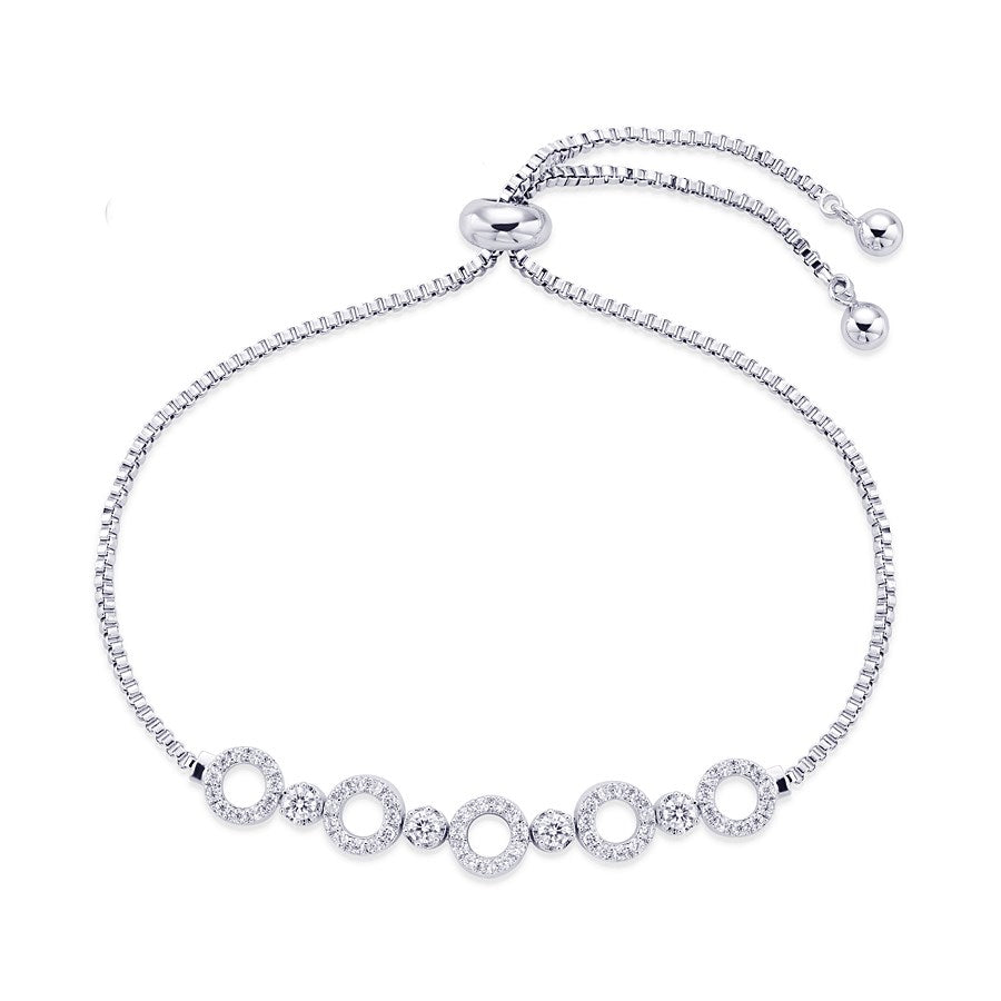 August Woods Silver Crystal Circle Pull Bracelet