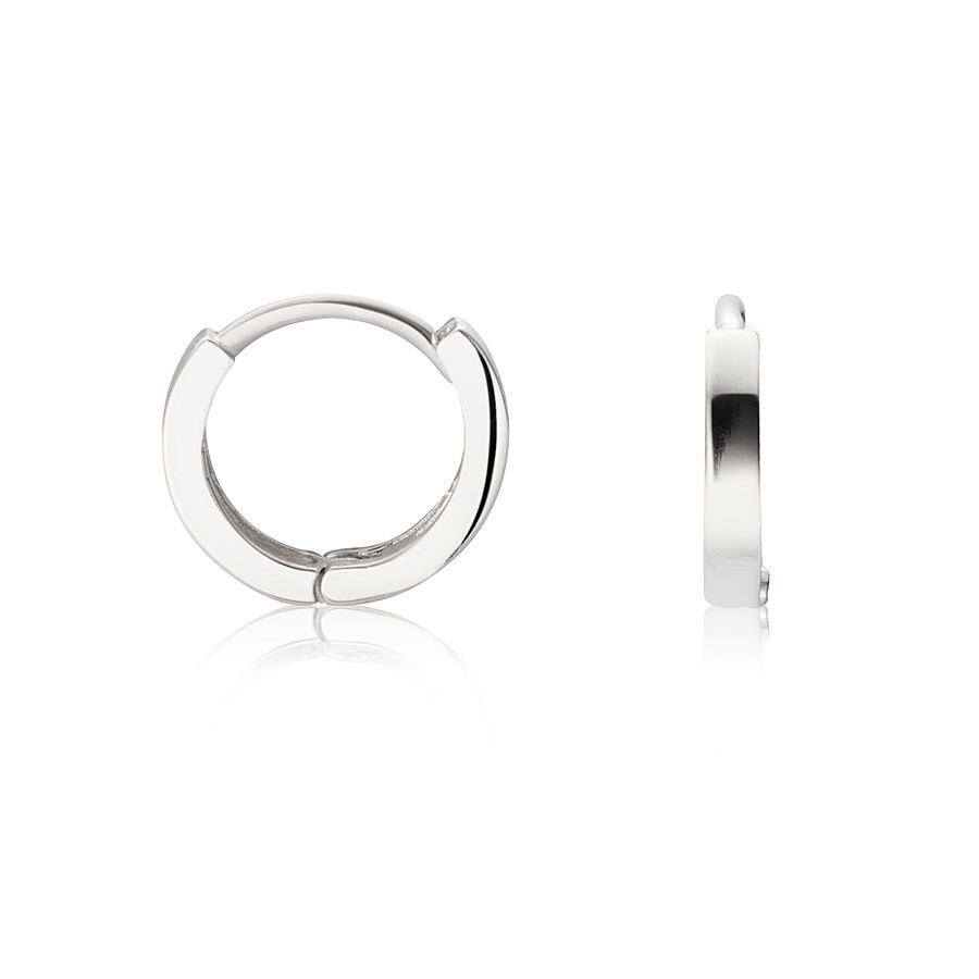 Argento Silver Plain Huggie Earrings