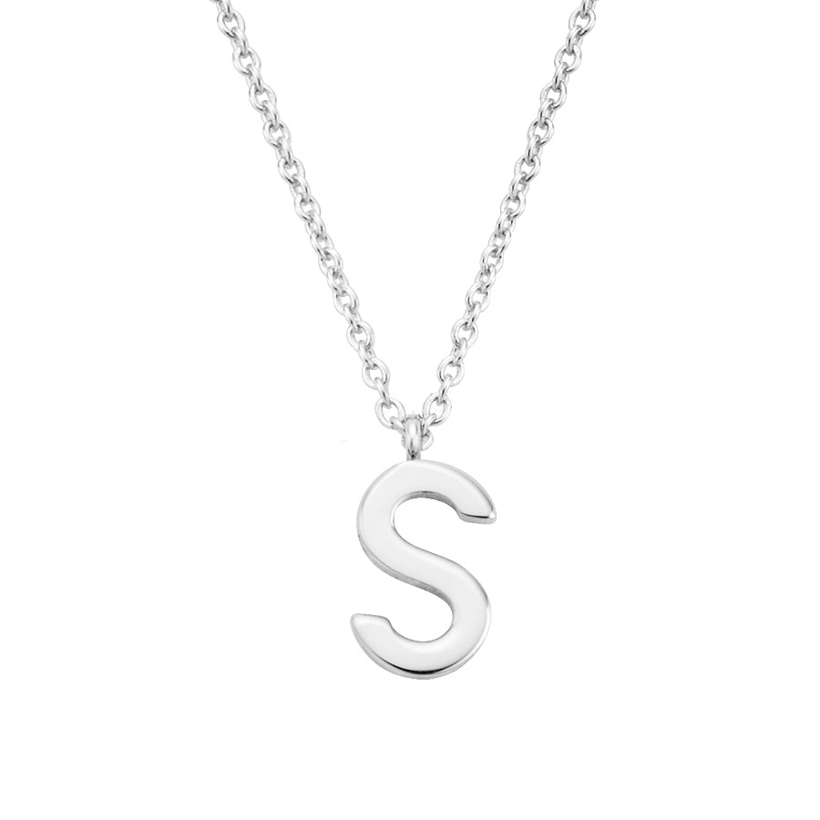 Argento Silver Letter Initial Necklace