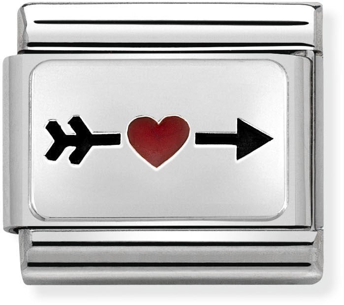 Nomination Silver Red Heart Arrow Charm