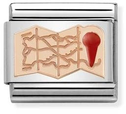Nomination Rose Gold Map Charm