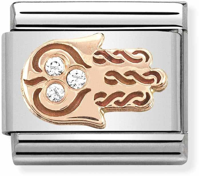 Nomination Rose Gold Crystal Hand Of Fatima Charm